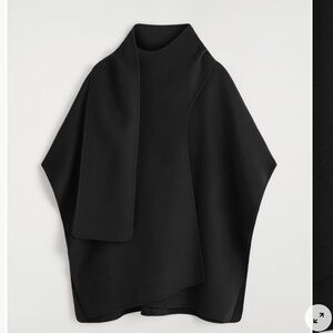 COS Black Wool Scarf Cape NWT